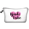 NOVITÀ Borsa per trucco da damigella d'onore stampata Team Bride Tribe to be Makeup Gift Bag Proposta di matrimonio Addio al nubilato Cosmetic Pouch EWE7390