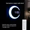 LEDミラー中空壁時計多機能クリエイティブホームクリエイティブ温度計デジタルアラーム時計NEWA25