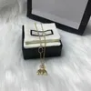 Ladies Bee Letter Diamond Pendant Necklace with Box Party Festival Fashion Gift Jewelry Charm Exquisite Trendy Bling Chain220i