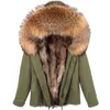 Russe Natural Fur Ligne de parka Real Winter veste d'hiver Femmes Colcoon collier chaud Parkas épais 211221