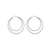 Double Circle Hoop Earrings Exquisite Exaggerated Wild Geometric Carved Pendant Earring Jewelry Women