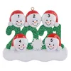 15% korting op Hars Personalized Snowman Familie van 4 Kerstboom Ornament Custom Gift voor Moeder Dad Kid Grandma 70920A 2021