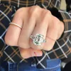 Clusterringen Originele 6ct Emerald Cut Gesimuleerde Diamanten Ring Luxe 925 Sterling Zilveren Bruiloft Verlovingsvinger Voor Vrouwen Jewel8768619
