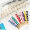 20 Colors Cartoon DIY Empty Tube Metal Ballpoint Pens Student Writing Gift Self-filling Floating Glitter Crystal Pen