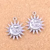 26pcs Antique Silver Bronze Plated double sides sun moon Charms Pendant DIY Necklace Bracelet Bangle Findings 28*25mm