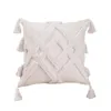 Cushion/Decorative Pillow Handmade Cushion Cover With Tassels 45x 45cm Beige Boho Decor Moroccan Style Seat Pillowcase Drop