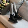 Fashion Warm Snow Boots Winter Suede Leather Chunky Heels Shoes Woman Party Office Lady Women Ankle 210528 GAI GAI GAI