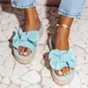 Women Sandals Sweet Bow-knot Platform Sandals 2021 Summer Shoes Woman Wees Heels Sandalias Mujer Peep Toe Flat Slippers Women X0523