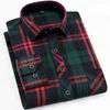 Aoliwen hommes poli Plaid à manches longues marque décontractée chemise coupe ajustée mode confortable 16 couleurs high street style anglais 220222