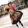 Kadın Kürk Sahte 2022 Kış Ceket Ceket Kadın Parka Liner Uzun dış giyim parkas Büyük Gerçek Rakun Yakası Doğal Kapşonlu Giyim Uzunluğu