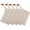 4style Exfoliating Mesh Bags Pouch For Shower Body Massage Scrubber Natural Organic Ramie Soap Bag Sisal Saver Loofah Moisturizing Bath Spa Foaming With Drawstring