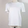 Puff Krótki Rękaw Kobiety Lato T-shirt Proste Solid White Fioletowe Bawełniane Topy Tshirt do koszulek Koreański Ubrania 10090 210510