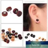 dumbbell stud Black wooden earring for men women Punk small round fashion jewelry accessories brinco masculino