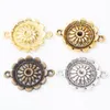 50pcs 2821MM Antique Vintage silver color flower connector charm metal alloy pendants for bracelet necklace diy jewelry making1003111