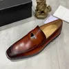 Lüks Erkekler Elbise Ayakkabı Marka Vintage Klasik Kahverengi Erkek Loafer'lar Boyutu 38-44 Model QL0227