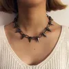 Rivets Chokers Punk Goth Handmade CCB Material Choker Necklace Spike Rivet Rock Gothic Pendant Necklaces8744058