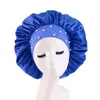 Cappello da donna in raso da notte Berretto da notte con strass per dormire Cura dei capelli Salone di trucco Fascia per capelli Hijab musulmano Copricapo Cappello a cuffia