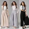 1 PC Spodnie Kobiety Casual Plised High Paisted Szerokiej Nogi Palazzo Szelki Damskie Damskie Talia Szerokie Szelki Noga Spodnie C50 210915