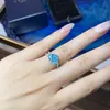 Coeur coupe Lab aigue-marine cz bague 925 en argent sterling fiançailles bande de mariage anneaux pour femmes hommes bijoux de fête