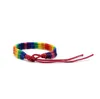 Rainbow LOVE Pride Bracciale Braccialetti intrecciati fatti a mano con corde di amicizia Gay Lesbian Misura regolabile Amante Gioielli fai-da-te