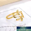 Ouro rosa sem níquel Folhas de galho de oliveira Midi Anéis Jóias Acessórios de moda feminina Folha Envoltório Anel BFF Bague Femme