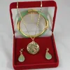 Earrings & Necklace Free >> 4 Color!Green Red Purple Jade Black Agate Bangle Earring Dragon Set