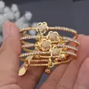 Bransoletka 4 sztuk / zestaw 24K Dubai Gold Color African Baby Bangles dla dziewczynek Chłopcy Micro Inlay Braceletbangles Biżuteria