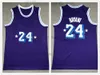 100% maillots de basket-ball cousus 2021-22 City Purple Bryant blanc jaune noir couleur hommes chemises de sport édition de broderie avant 8 arrière 24 rétro