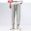 Lappster-Youth Mężczyźni Solidna Bawełna Harajuku Harem Spodnie 2021 Męskie Koreańskie Fashions Streetwear Joggers Mężczyzna Casual Baggy Spodnie Pot G0104