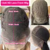 Bythair Silky Straight 13X6 HD Lace Front Human Hair Wig With Baby Hairs Natural Black Color Pre Plucked hairline3200961