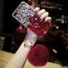 Bling Crystal Diamond Fox Fur Ball Pendant Case Cover för iPhone 1112 Pro Max XS Max XR X 8 7 6S Plus Samsung Galaxy Note 910 S82185264