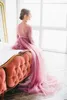 Ladies Robe Genomefter Lace Applique Klänningar Elegant Fluffy Sweet Photography Bridal Bathrobes Marabou / Charmeuse Dressing Gown Party Gifts Bridesmaid Dress
