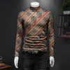 2023 autumn and winter men's new tops brushed long-sleeved T-shirts light luxury fashion trend business casual handsome botto2761