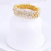 Brand Designer Luxury Crystal Diamond Elastic Bracelet for Women Lady Fashion Rhinestone Bracelets 18K Gold Plated Bangle Wedding Jewelry