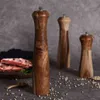 8 "10" Träsalt och pepparkvarn Acacia Manuell Grinder Multi Purpose Wood Spice Kök Matlagningsverktyg 210611