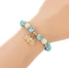 Böhmen Naturliga pärlor Lysande Lotus Blomma Charm Armband för Kvinnor Yoga Bön Buddhism Par Smycken