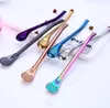 Stainless Steel Straws Metal Drinking Straws Filter Stirring Spoon Straws For Yerba Mate Tea Bombilla Gourd Drink Accessories DHF44