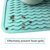 Square Pet Mat For Food Pad Dog Cat Feeding Simple Solid Color Placemat Bowl Silicone non-slip 210615