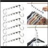 Hooks Rails Storage Housekeeping Organization Home & Garden Multifunctional Metal Cascading Closet Hanger Organizer Iron Clothes Drying Rack