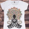 Zen Hobo Boho Paix T-shirt Kvinnor Buddha Chakra Meditation Skriv ut Toppar Enkel Kortärmad Dam Tee T-shirt Femme Sommar Tshirt X0527