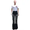 QNPQYX Jeans da donna firmati Pantalone da motociclista casual Foro che si rompe Fiore che brucia Pantaloni di jeans in corno di moda streetwear personalizzati da donna Jean