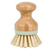 Wood Round Mini Scrub Brush Kitchen cleaner Pots pan Cleaning brushes Wash Dishes T10I141