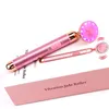 Aquecimento luxuoso Rolo Elétrico Rolo Massagem Ferramenta Natural Rosa Quartz Beauty Bar Barra USB Recarregável Anti Rugas Celulite Pele Detox Massager