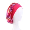 Hats Muslim Women Wide Stretch Silk Satin Breathable Bandana Night Sleeping Turban Hat headwrap Bonnet Hair Accessories ZWL228