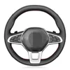 Steering Wheel car Capa cosido à mão Soft Black Couro de Renault Clio 5 (V) 2019-2020 Captur 2 2020 Zoe 2020