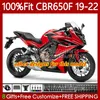 Honda CBR-650F CBR 650 CC CBR650 F 화이트 블루 19 20 21 22 차체 110NO.61650CC CBR 650F 2019 2020 2021 2022 CBR-650 BODY의 OEM 페어링 주입