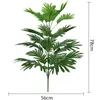 78cm 24heads Stora Tropiska Palm Tree Konstgjorda Monster Växter Fake Potted Leaves Silk Buskar Lövverk För Inomhus Inredning 210624