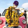 Harajuku Hip-хоп Толстовка мужская корейская свободная тенденция зимний студент пуловер толстовки куртка мужской ананас писем печатает топ 210526