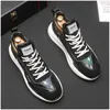 Spring White Men Business wedding Casual Shoes Fashion Designer Round Toe Lace Up Breathable Sneakers European Street Cool Walking Loafers Y16