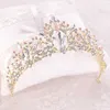 Couronne de mariage diadème rose baroque strass cristal mariée couronne tête bijoux mariée casque fête mariage cheveux accessoires X0625